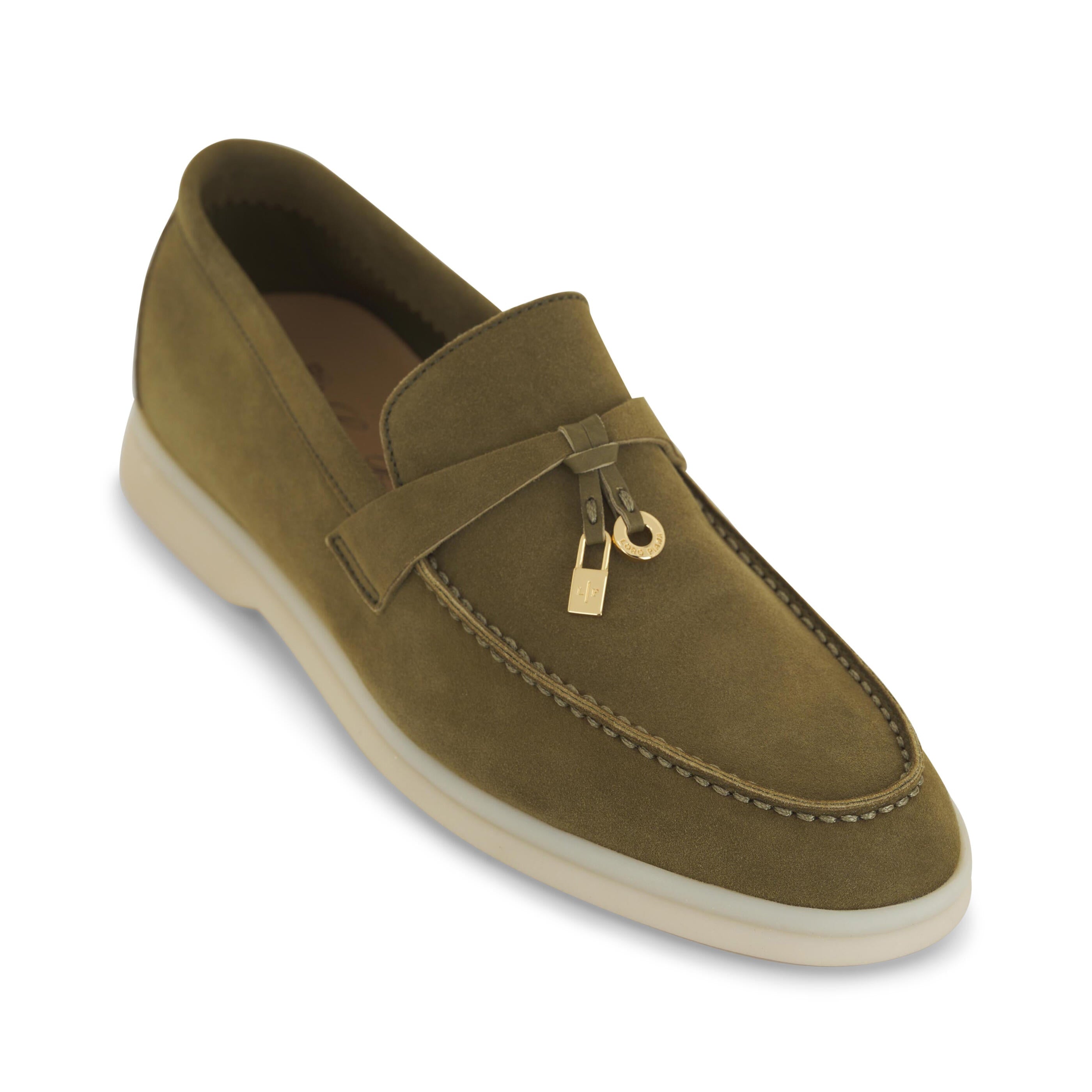 Loro Piana Summer Walk Suede Loafers - Olive
