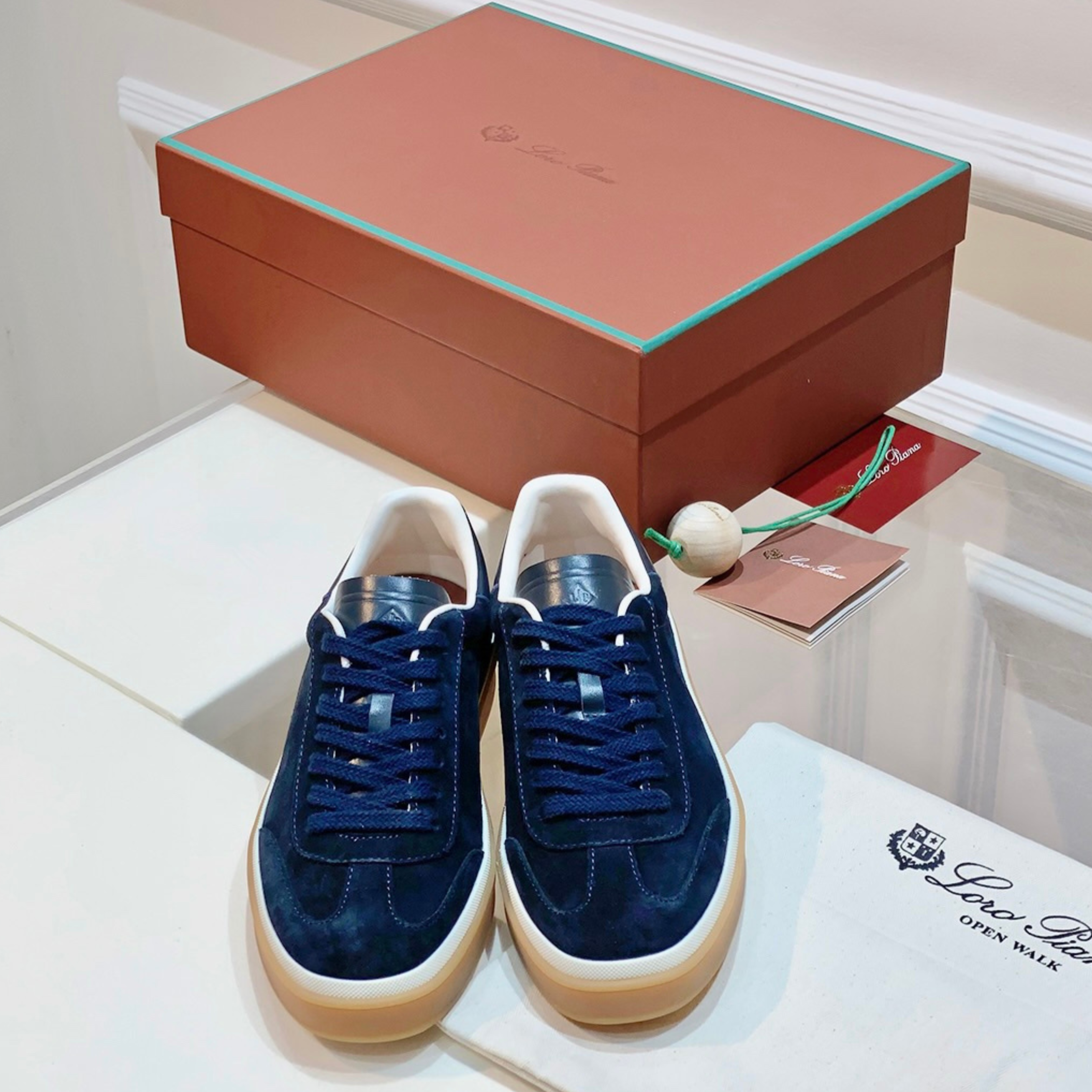 Loro Piana Tennis Walk Suede Calf Split Sneakers - Black Figs (W1CQ)