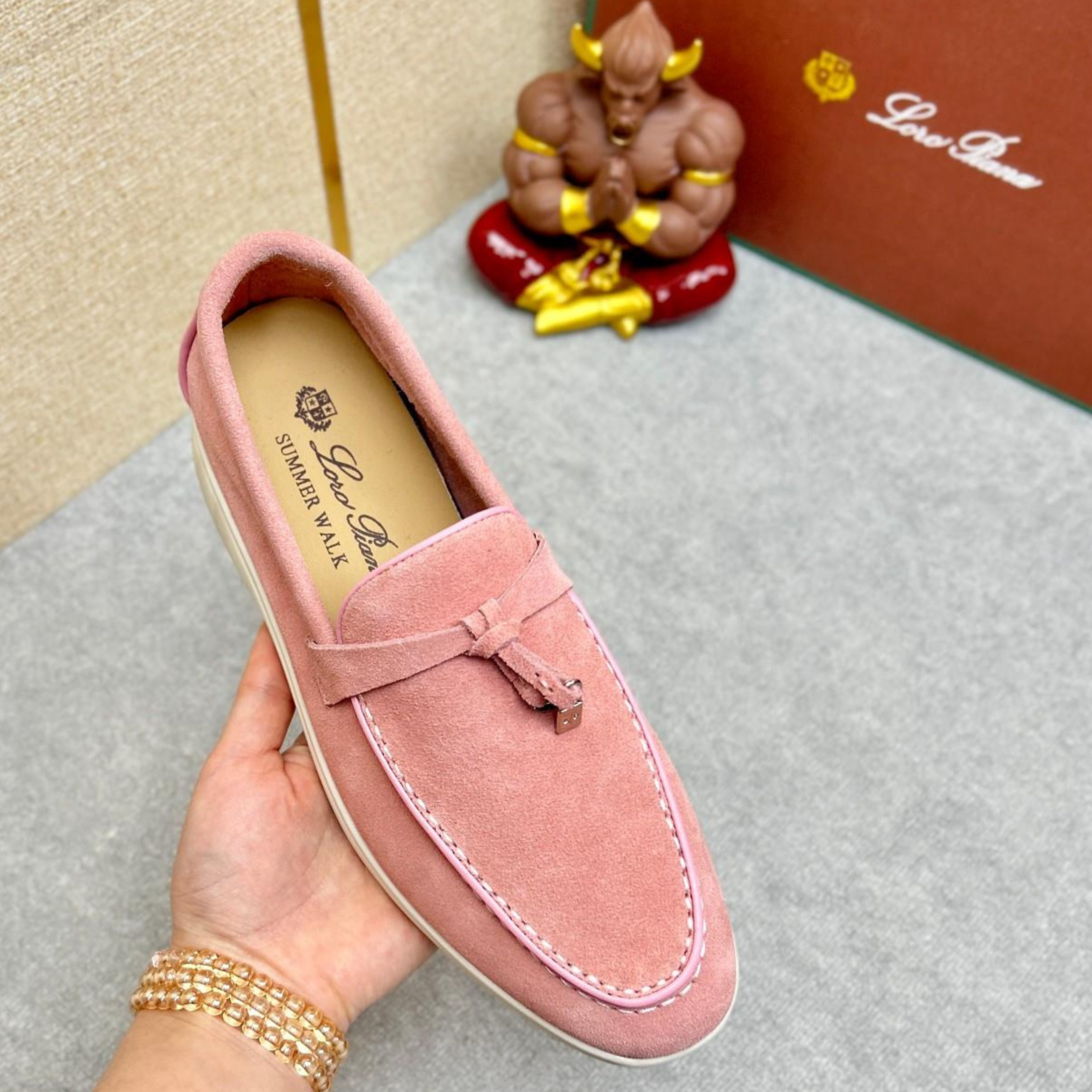 Loro Piana Summer Charms Walk Suede Loafers -  Wild Mauve