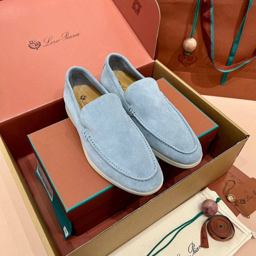 Loro Piana Summer Walk Suede Loafers - Blue (137)