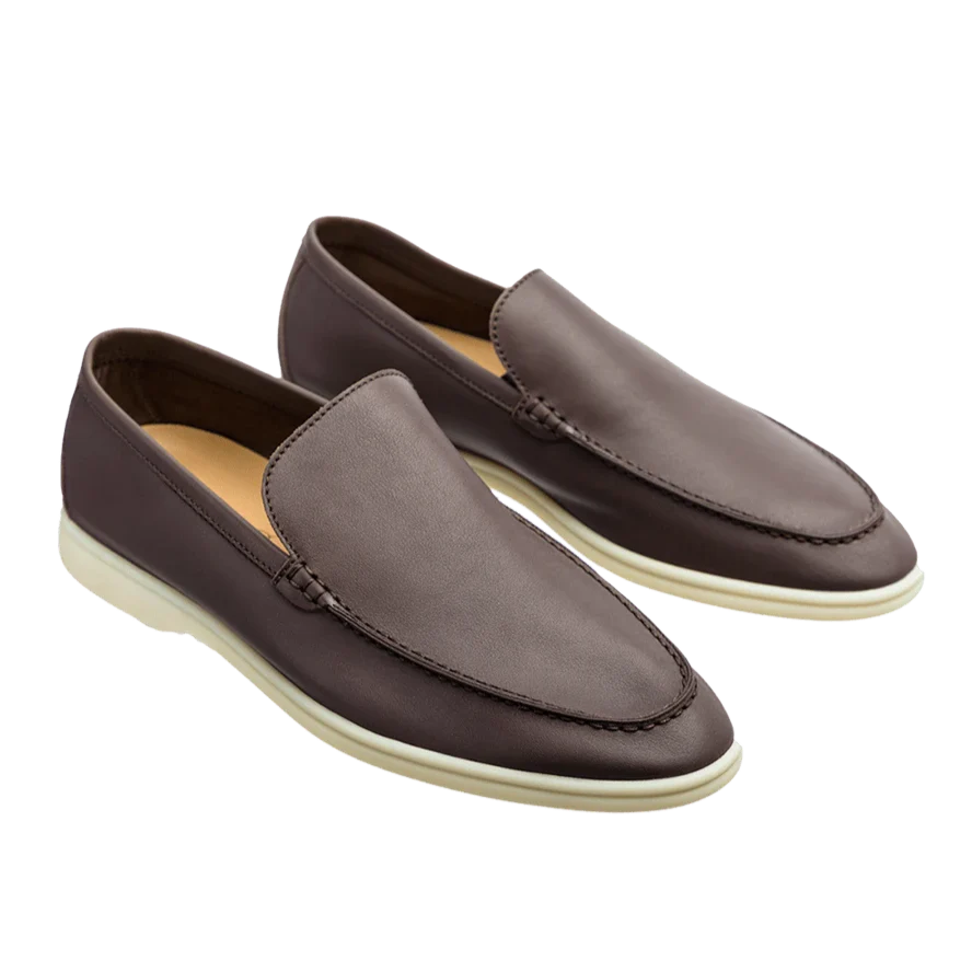 Loro Piana Summer Walk Elk Leather Loafers - Very Dark Brown (H027)