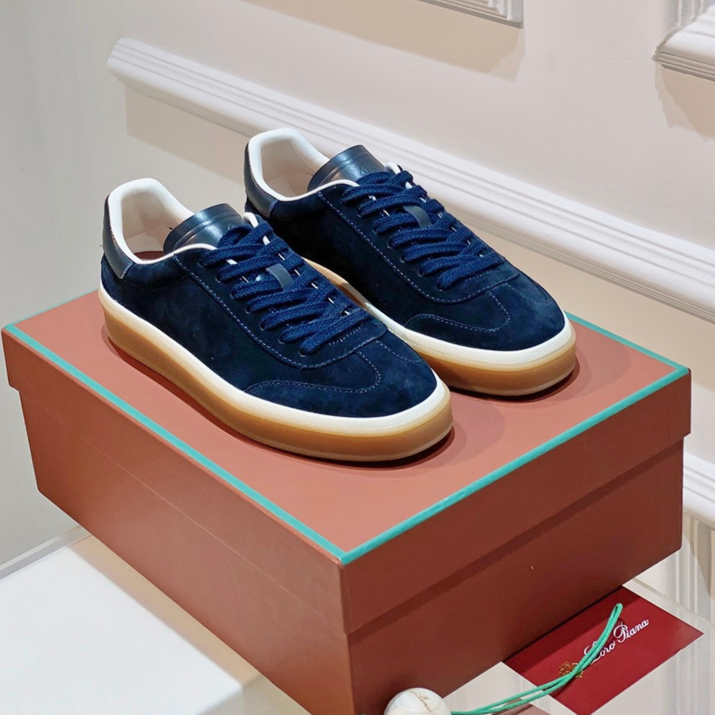 Loro Piana Tennis Walk Suede Calf Split Sneakers - Black Figs (W1CQ)