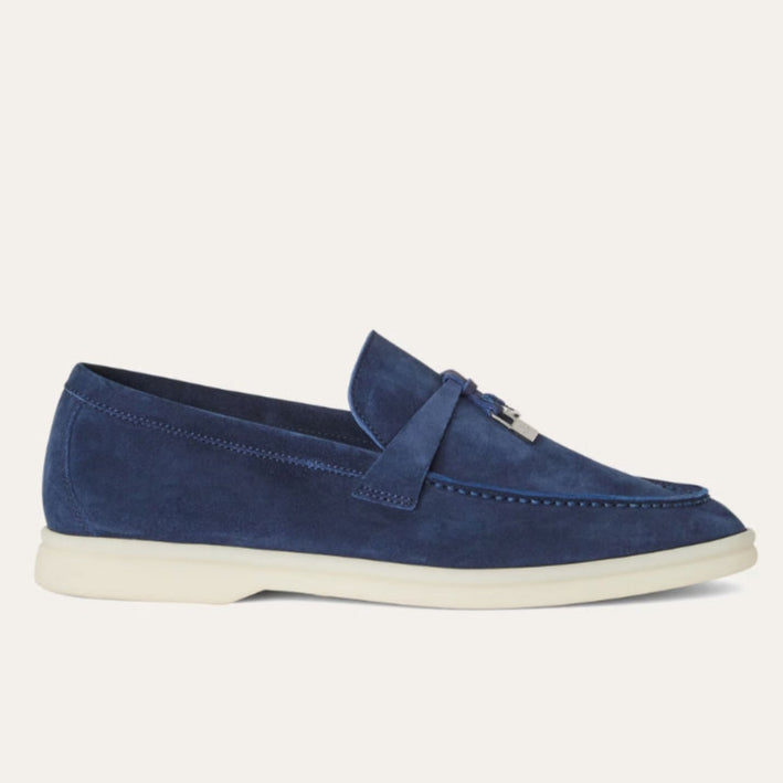 Loro Piana Summer Charms Walk Suede Loafer – True Dark Blue (108)
