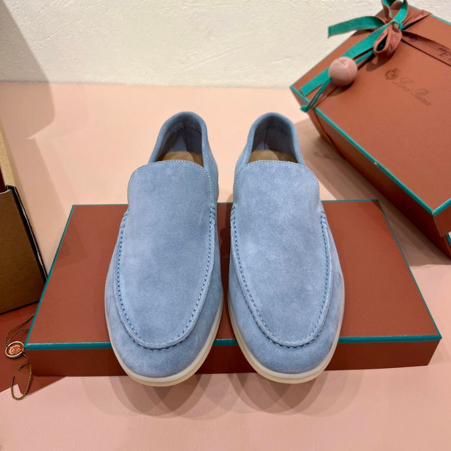 Loro Piana Summer Walk Suede Loafers - Blue (137)