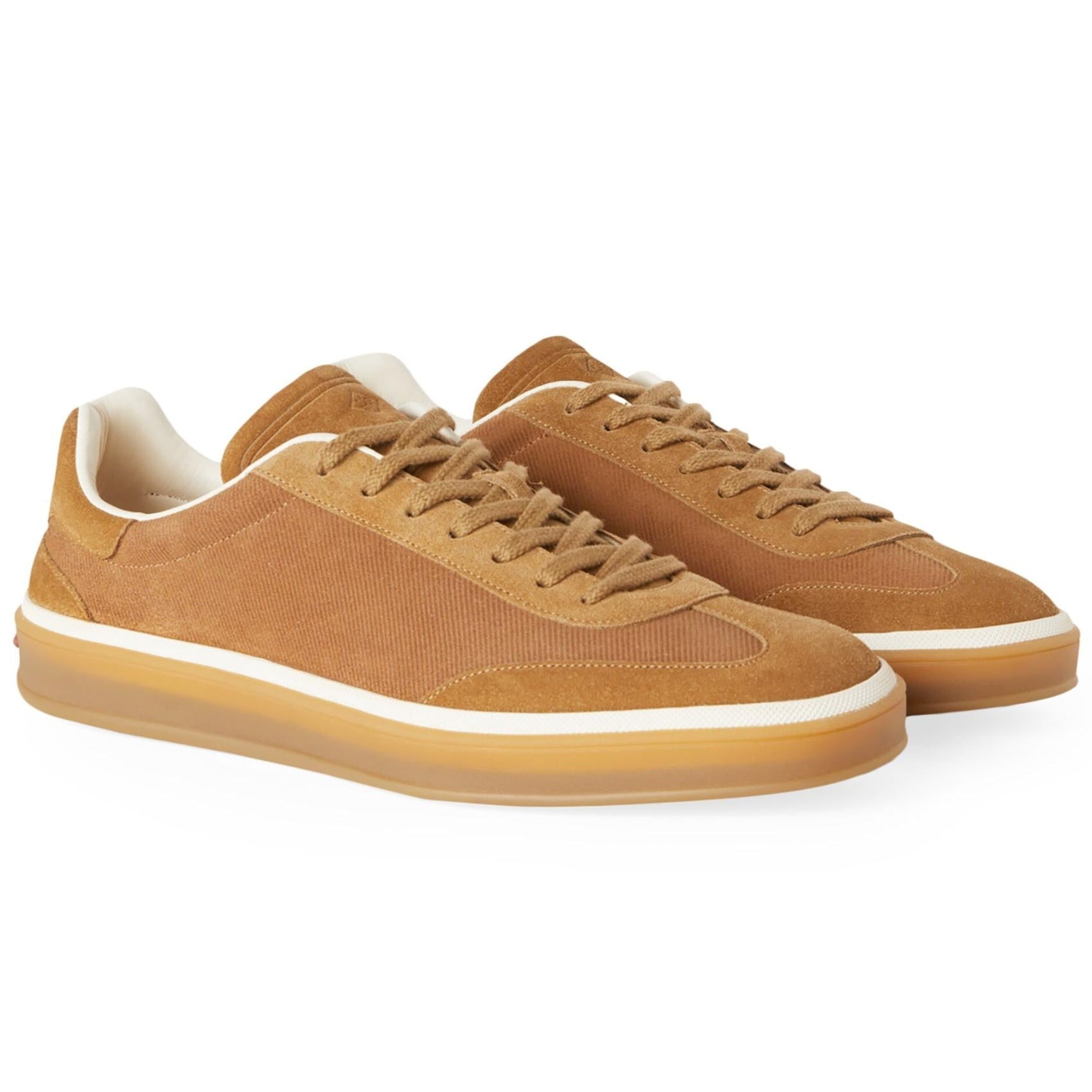 Loro Piana Tennis Walk Suede Calf Split Sneakers - Bark Wood (E0CF)