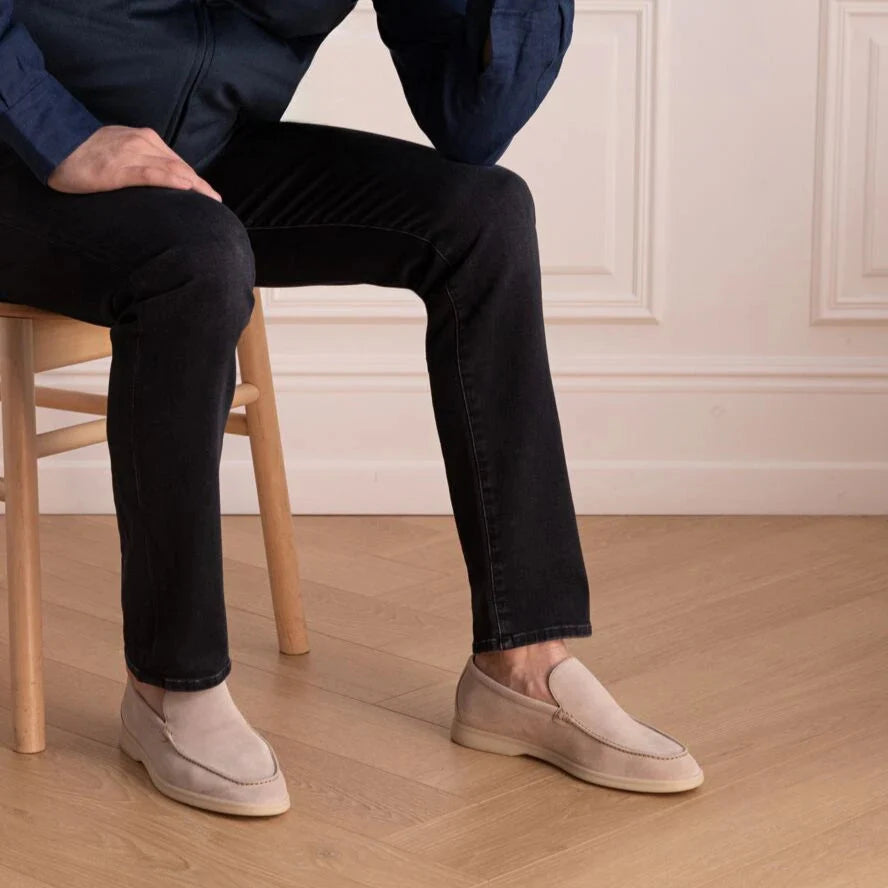 Loro Piana Summer Walk Suede Loafers - Beige