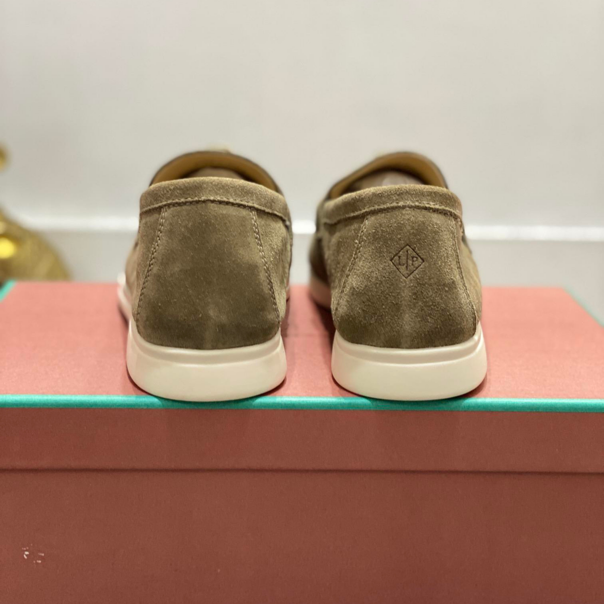 Loro Piana Summer Walk Suede Loafers - Olive