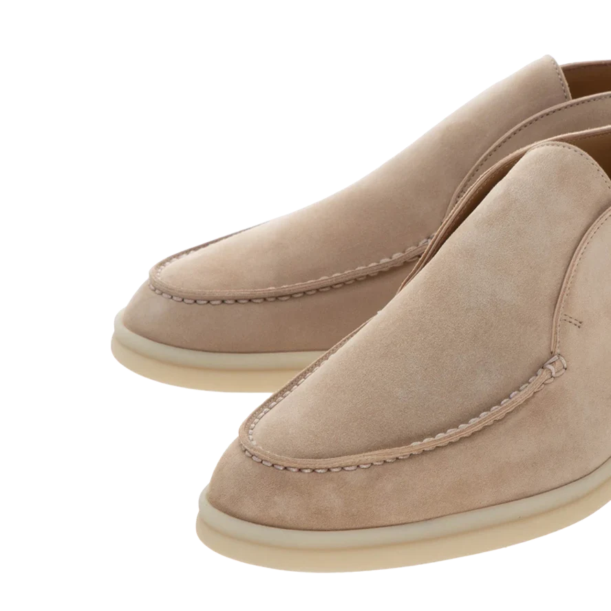 Loro Piana Open Walk Suede Ankle Boots - Beige