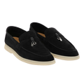 Loro Piana Summer Charm Suede Loafers - Black (029)