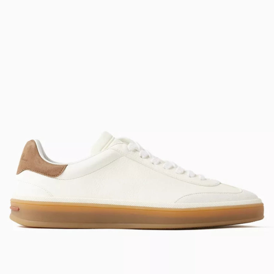Loro Piana Tennis Walk Leather Sneakers - White (149)