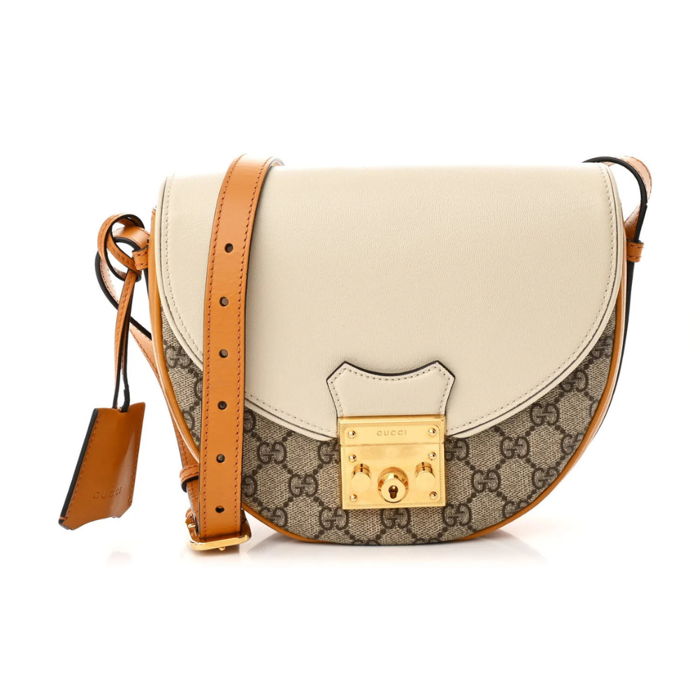 GUCCI GG Supreme Monogram Padlock Shoulder Bag – Mystic White