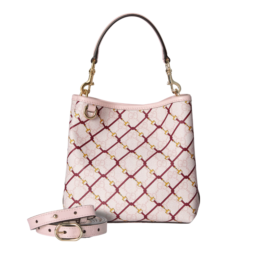 Gucci GG Emblem Small Bucket Bag – Pink