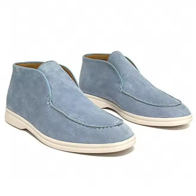 Loro Piana Open Walks Suede Ankle Boots - Blue (237)