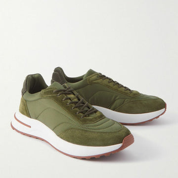 Loro Piana Weekend Walk Suede Sneakers - Green