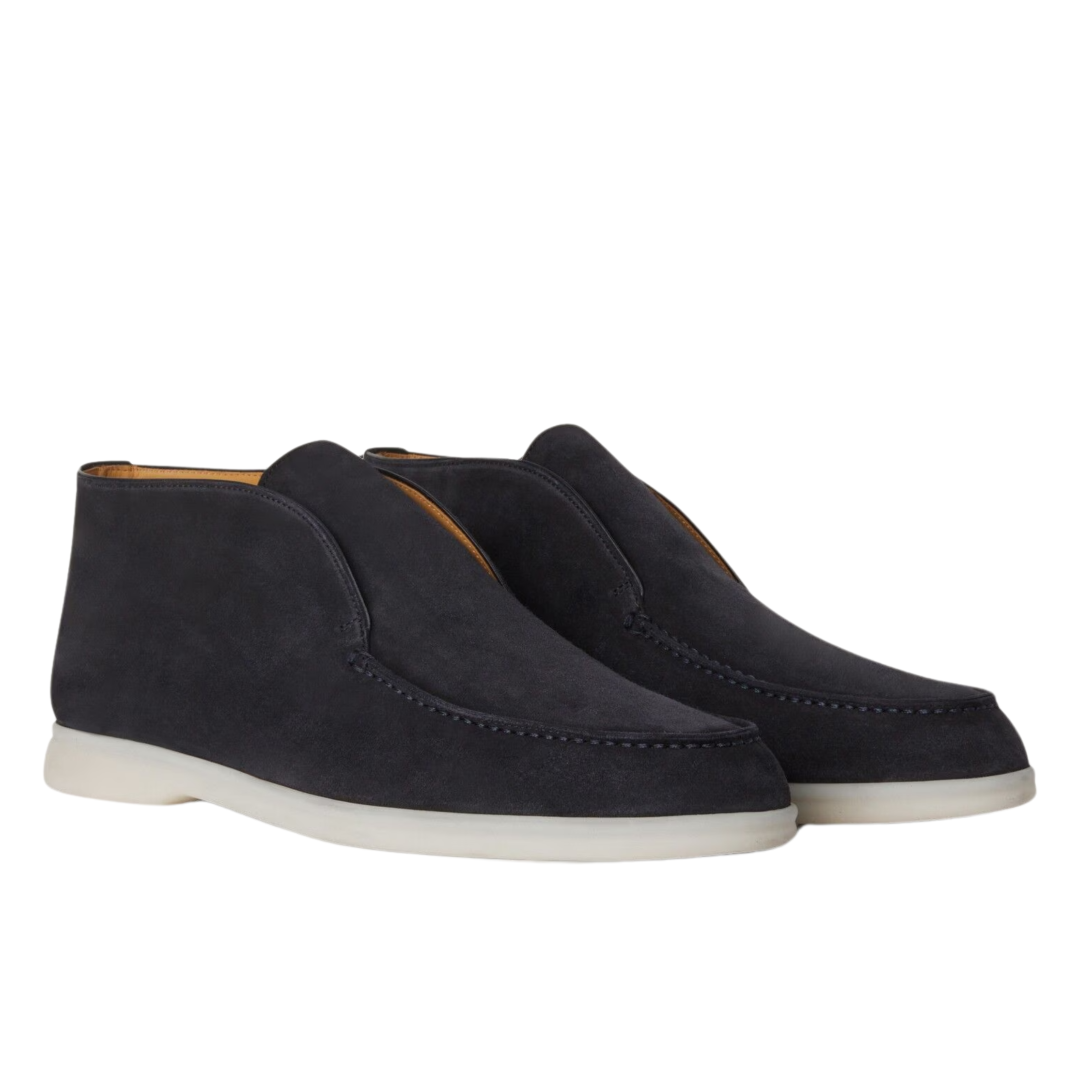 Loro Piana Open Walk Suede Ankle Boots - Black