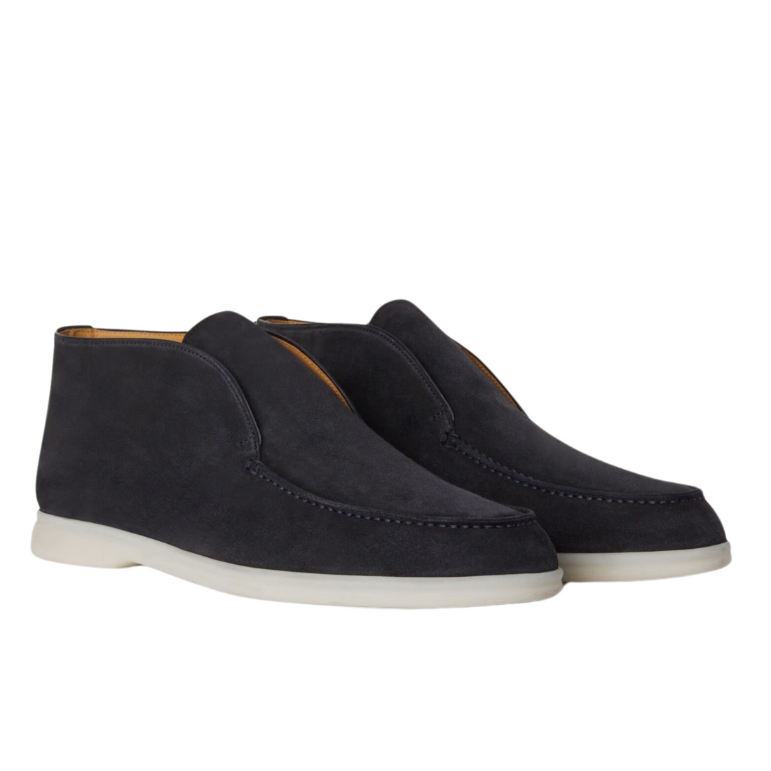 Loro Piana Open Walk Suede Ankle Boots - Black