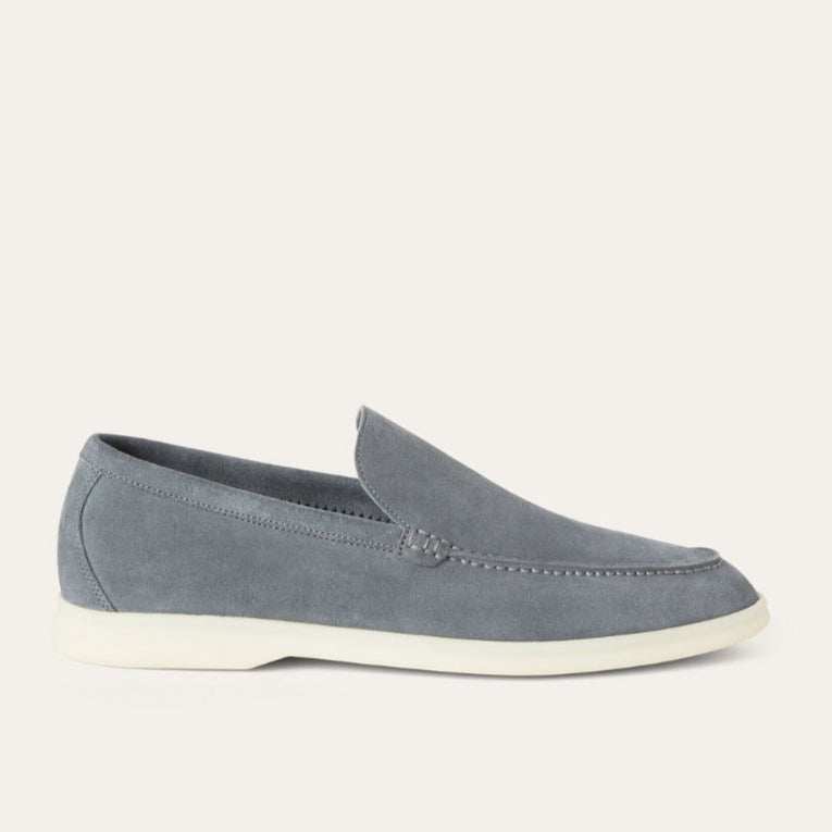 Loro Piana Summer Walk Suede Loafers - Frozen Blue (131)