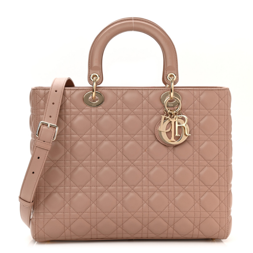 Dior Large Lady Dior Bag - Blush Cannage Lambskin