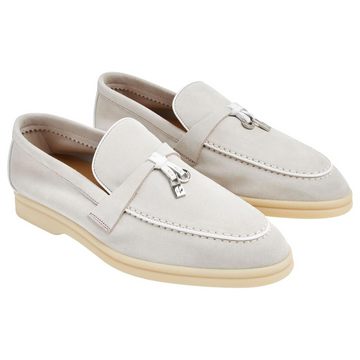 Loro Piana Summer Walks Suede Loafers - Pink Sand