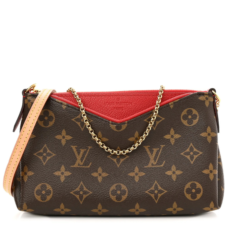 Louis Vuitton Monogram Pallas Clutch Shoulder Bag - Cherry