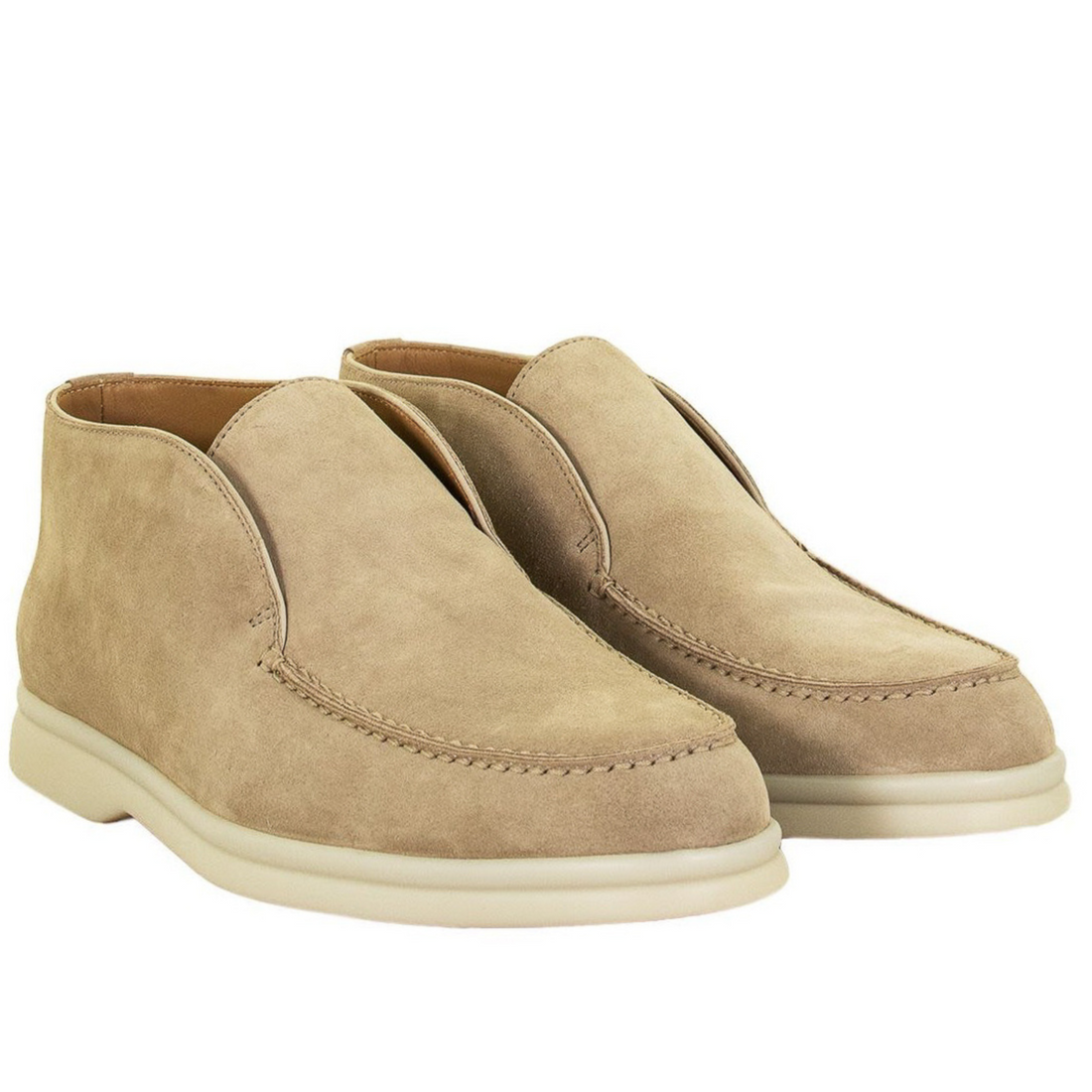 Loro Piana Open Walk Suede Ankle Boots - Sandstone