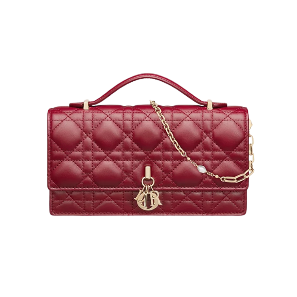 Dior My Dior Mini Cannage Lambskin Bag – Cherry Red