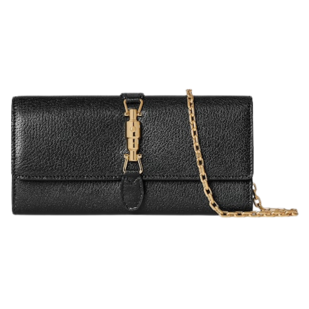 Gucci Jackie 1961 Leather Chain Wallet – Black