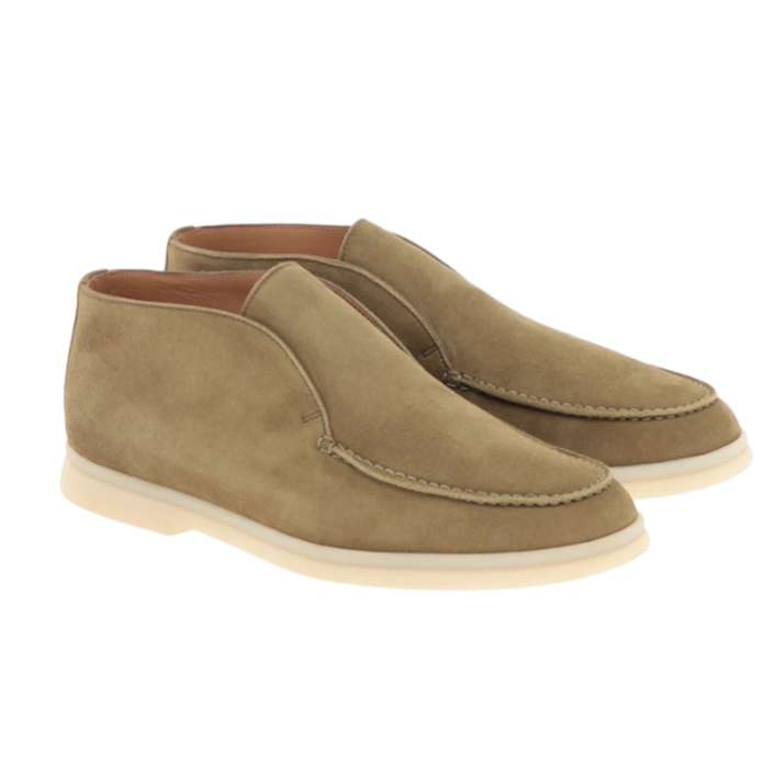 Loro Piana Open Walk Suede Ankle Boots - Beige (217)