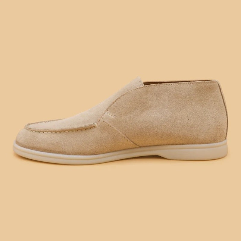 Loro Piana Walk of the Summer Precision Suede Ankle Boots - Sandstone