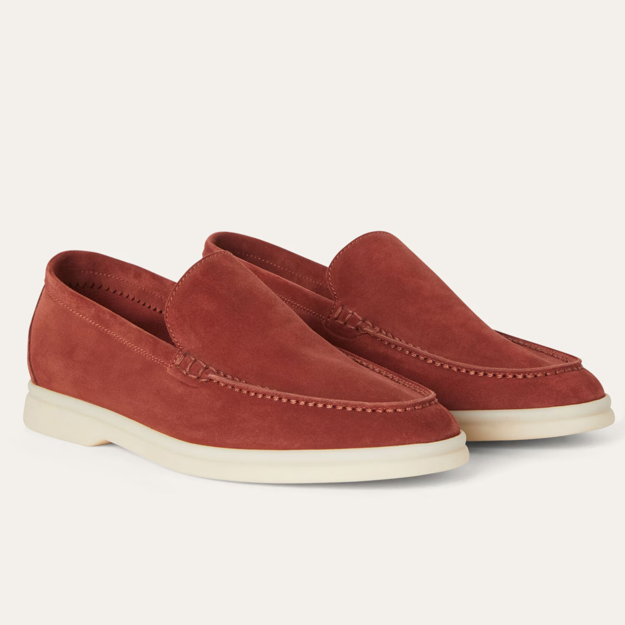 Loro Piana Summer Walk Suede Loafers - Dried Red (R0DV)
