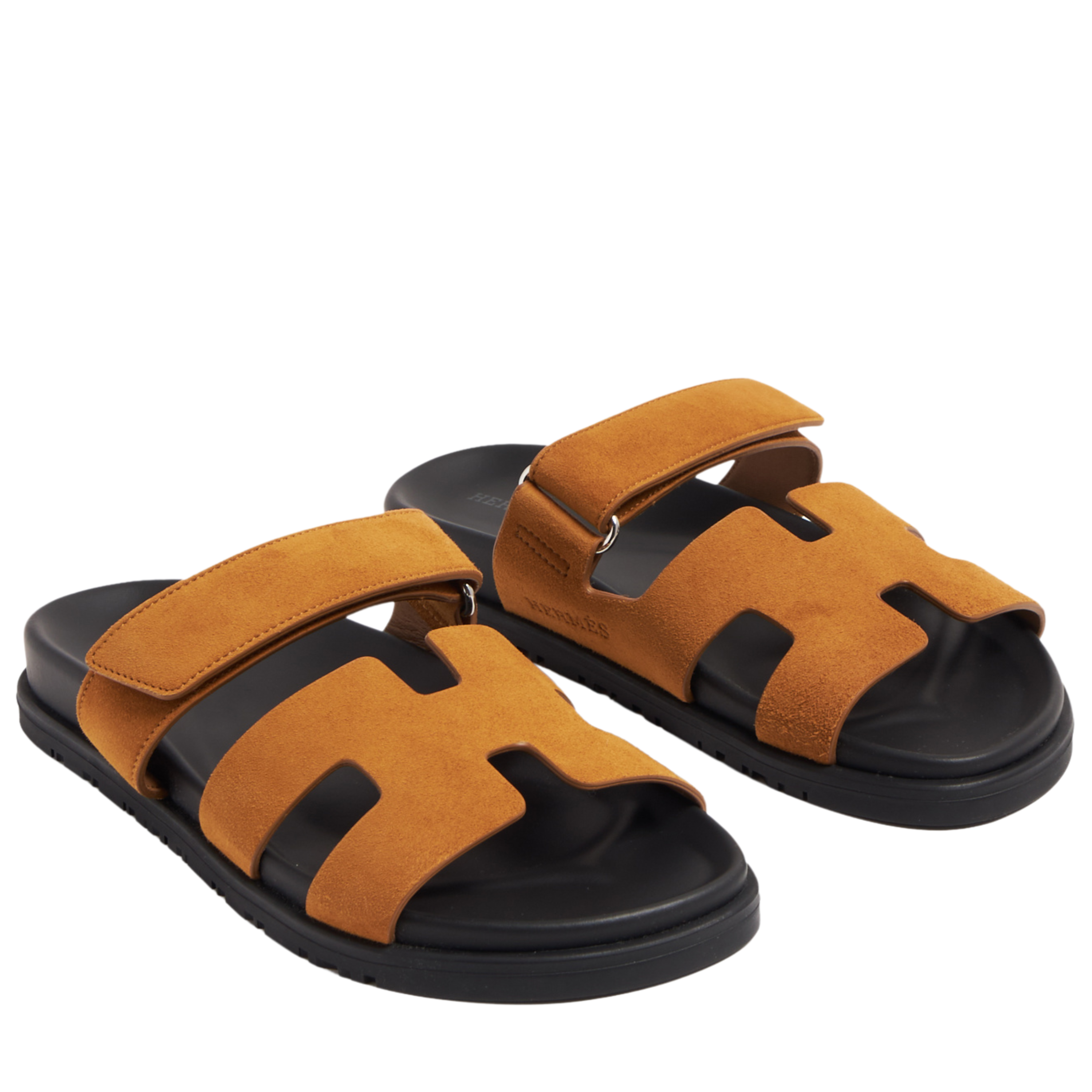 Hermes Chypre Suede Sandals - Caramel Brown