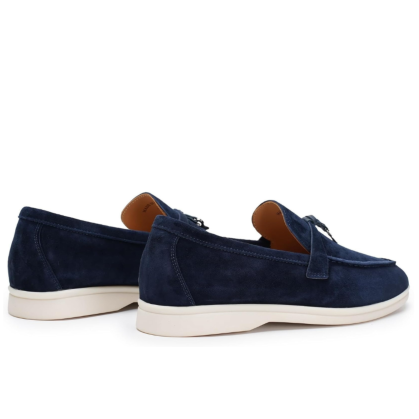Loro Piana Summer Walk Suede Loafers – Navy Blue (199)