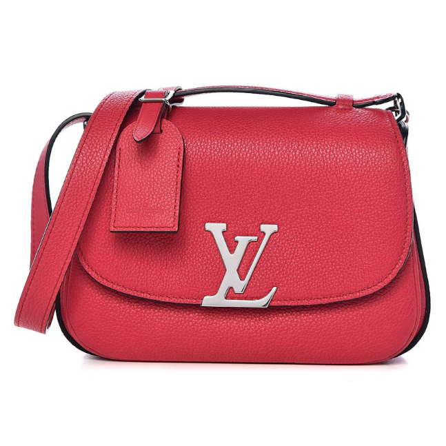 Louis Vuitton Grained Calfskin Vivienne Handbag  - Red