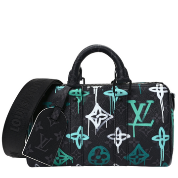 Louis Vuitton Monogram Eclipse Graffiti Keepall Bandoulière 25 Shoulder Bag - Green Lights