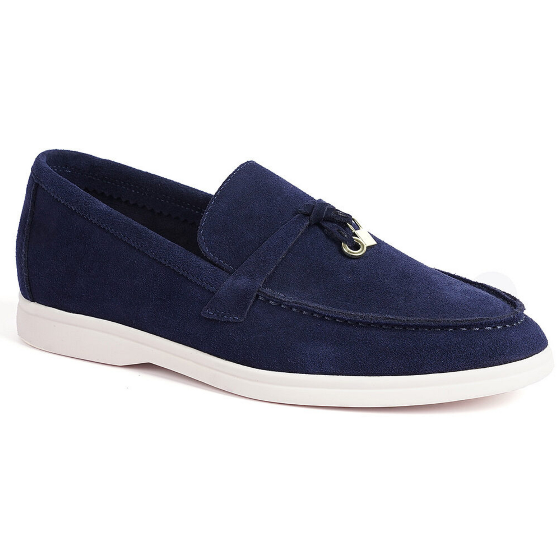 Loro Piana Summer Charms Walk Suede Loafers - Navy Blue (121)