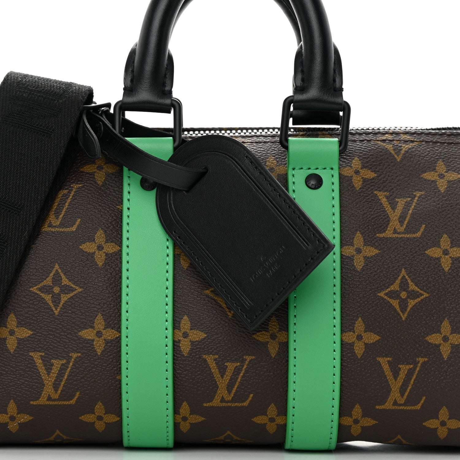 Louis Vuitton Monogram Macassar Keepall Bandoulière 25 Shoulder Bag - Minty Green