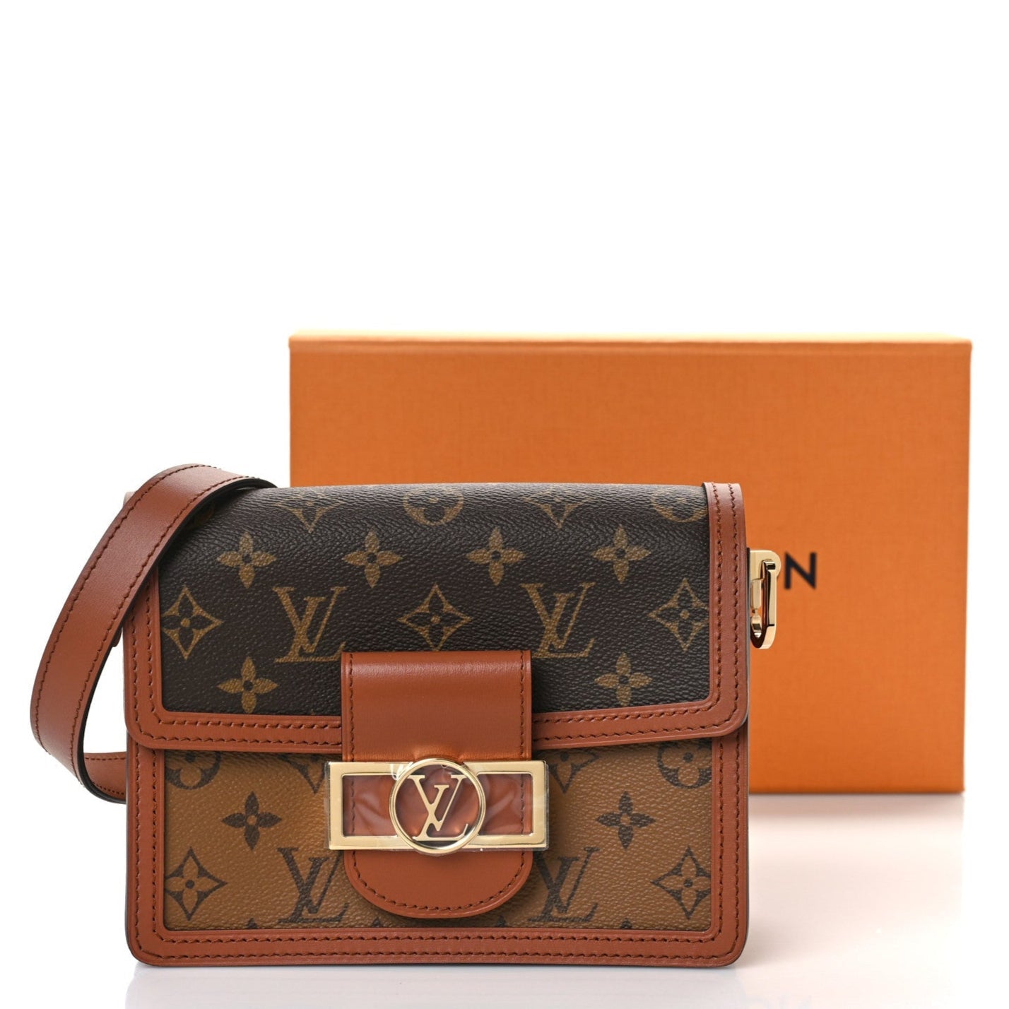 Louis Vuitton Monogram Reverse Dauphine Mini Shoulder Bag - Brown
