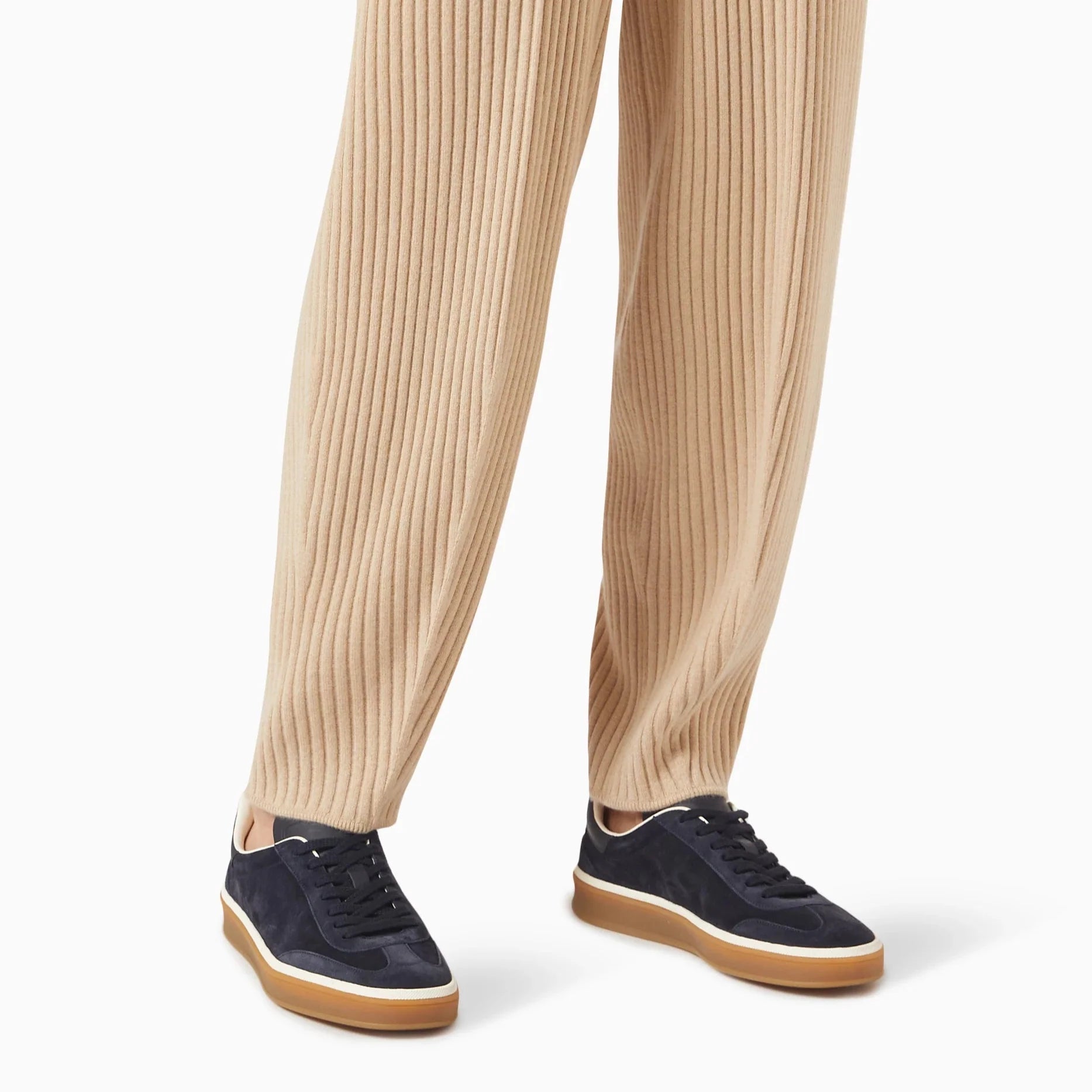 Loro Piana Tennis Walk Suede Calf Split Sneakers - Navy Blue (W000)