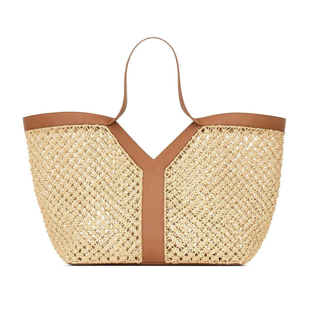 Gucci Raffia Y Tote Bag – Beige
