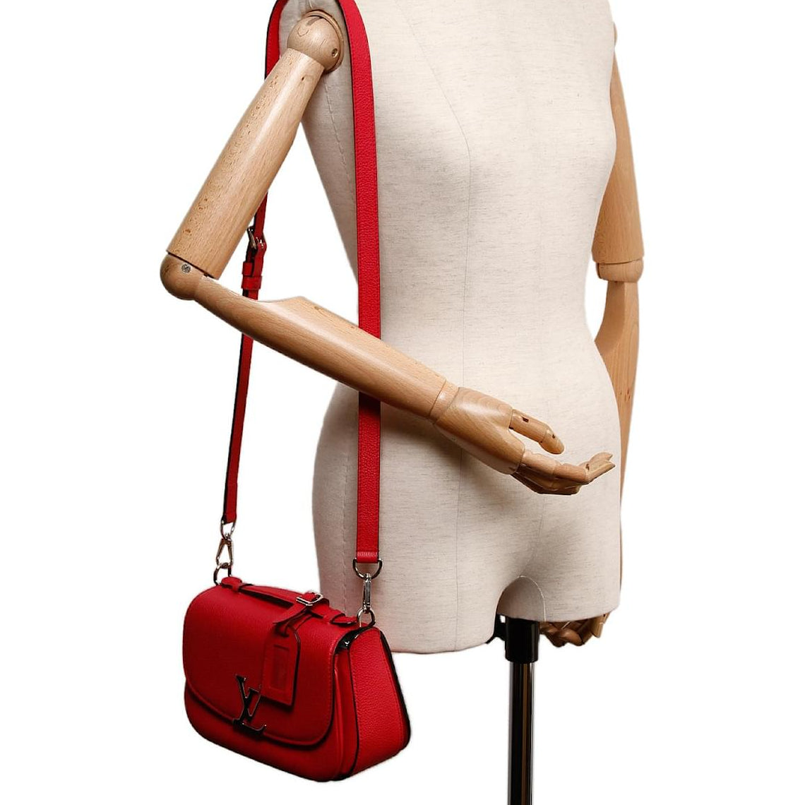 Louis Vuitton Grained Calfskin Vivienne Handbag  - Red