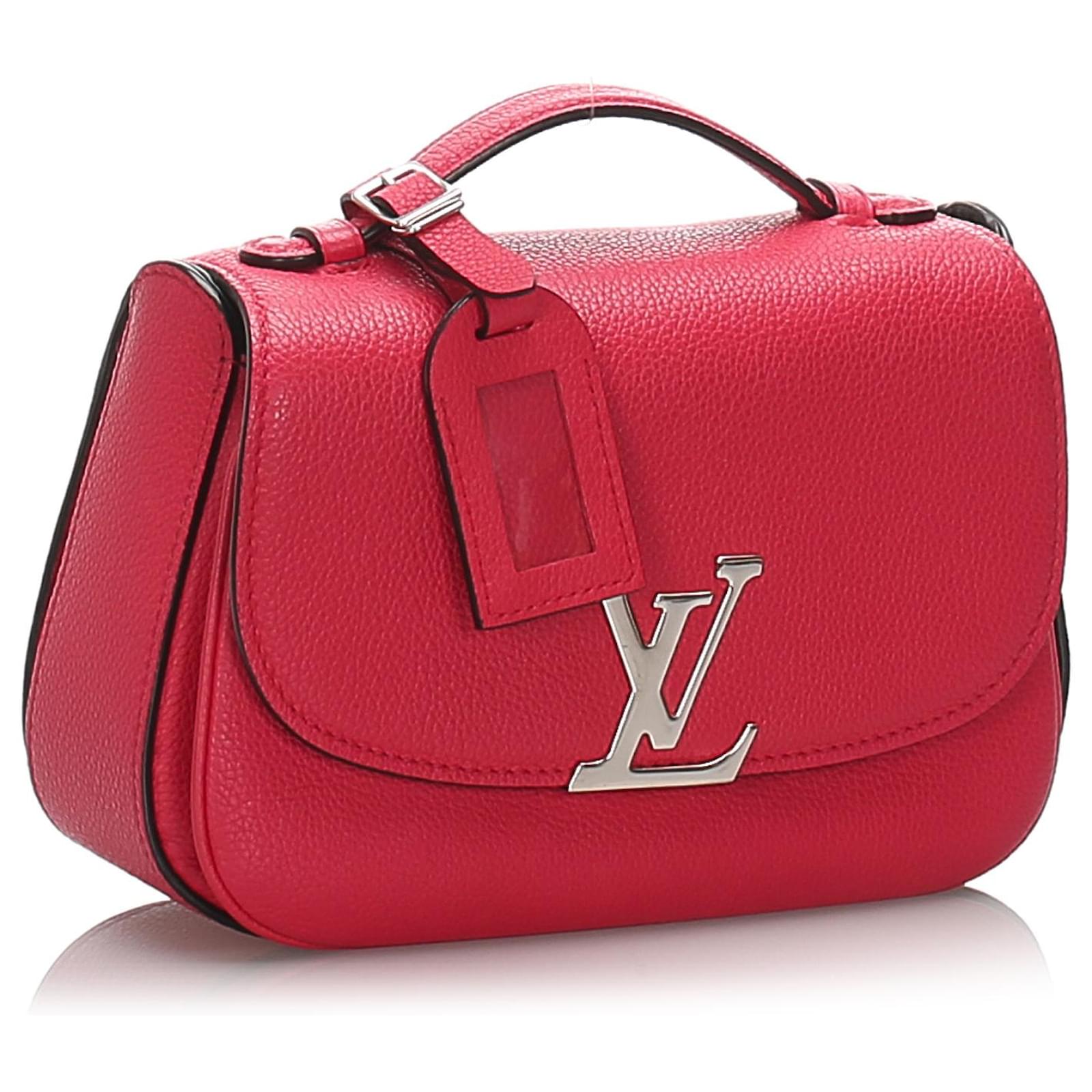 Louis Vuitton Grained Calfskin Vivienne Handbag  - Red