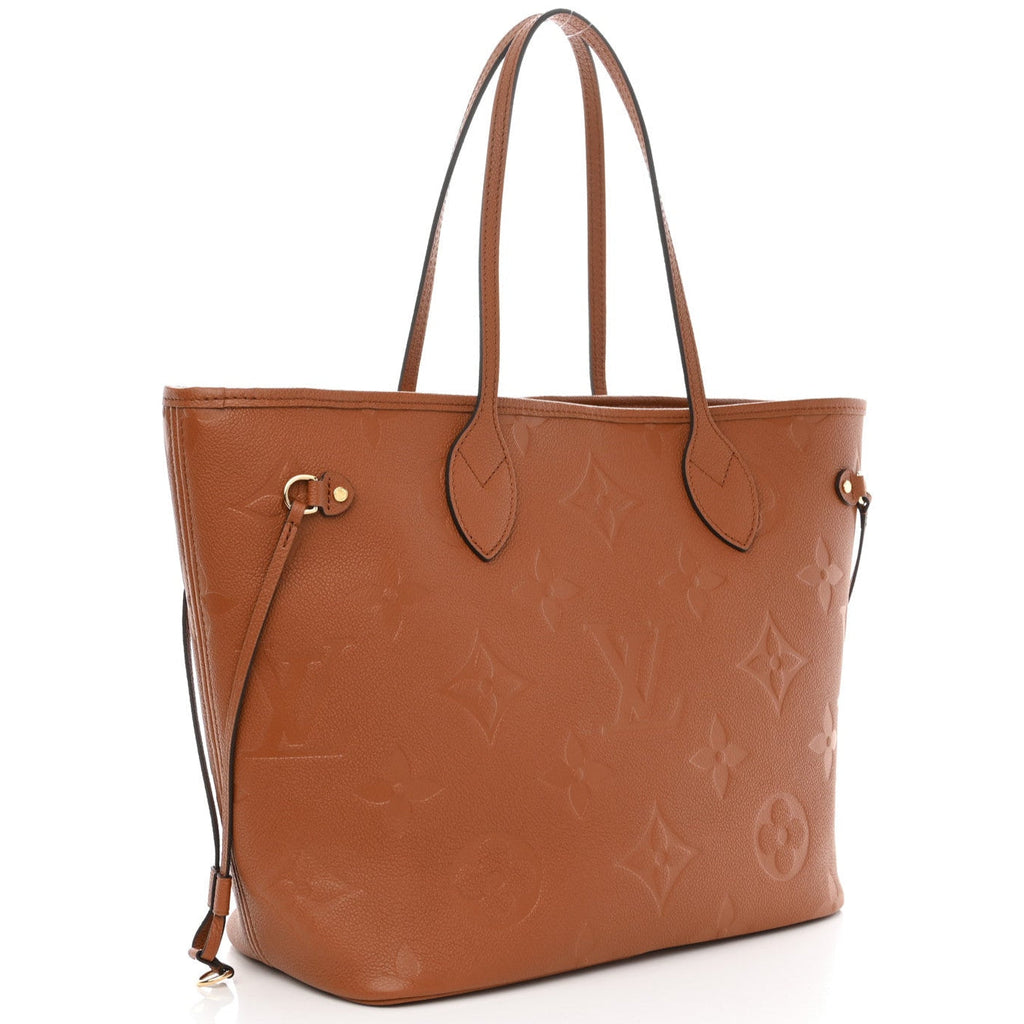 Louis Vuitton Empreinte Monogram Giant Neverfull MM Tote Bag - Cognac