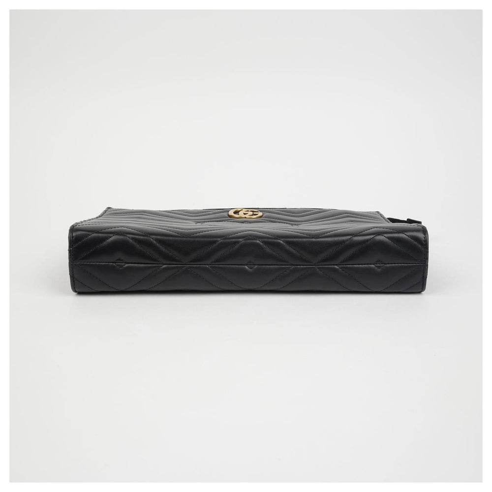 Gucci GG Marmont Matelassé Chevron Heart Clutch Bag – Black