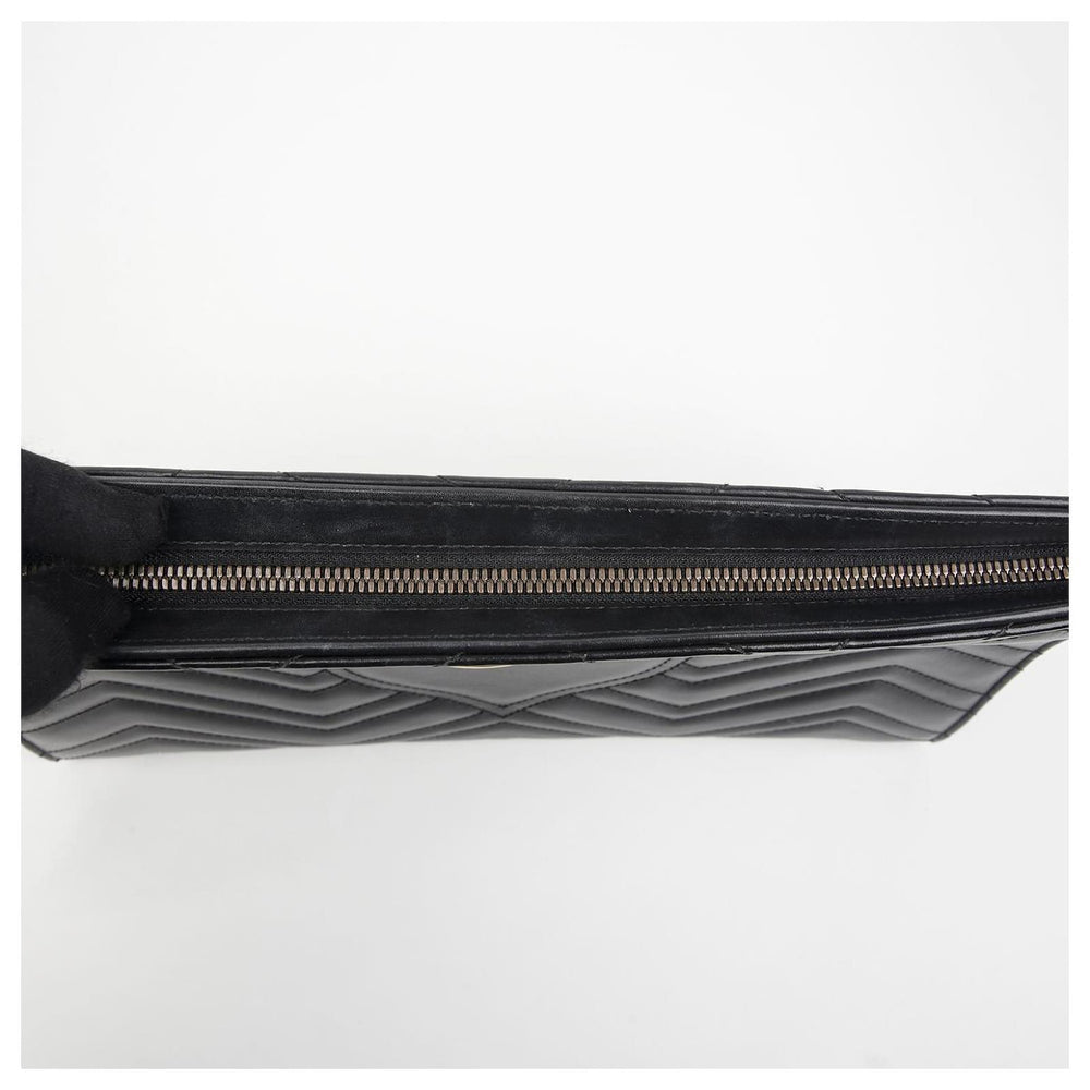 Gucci GG Marmont Matelassé Chevron Heart Clutch Bag – Black