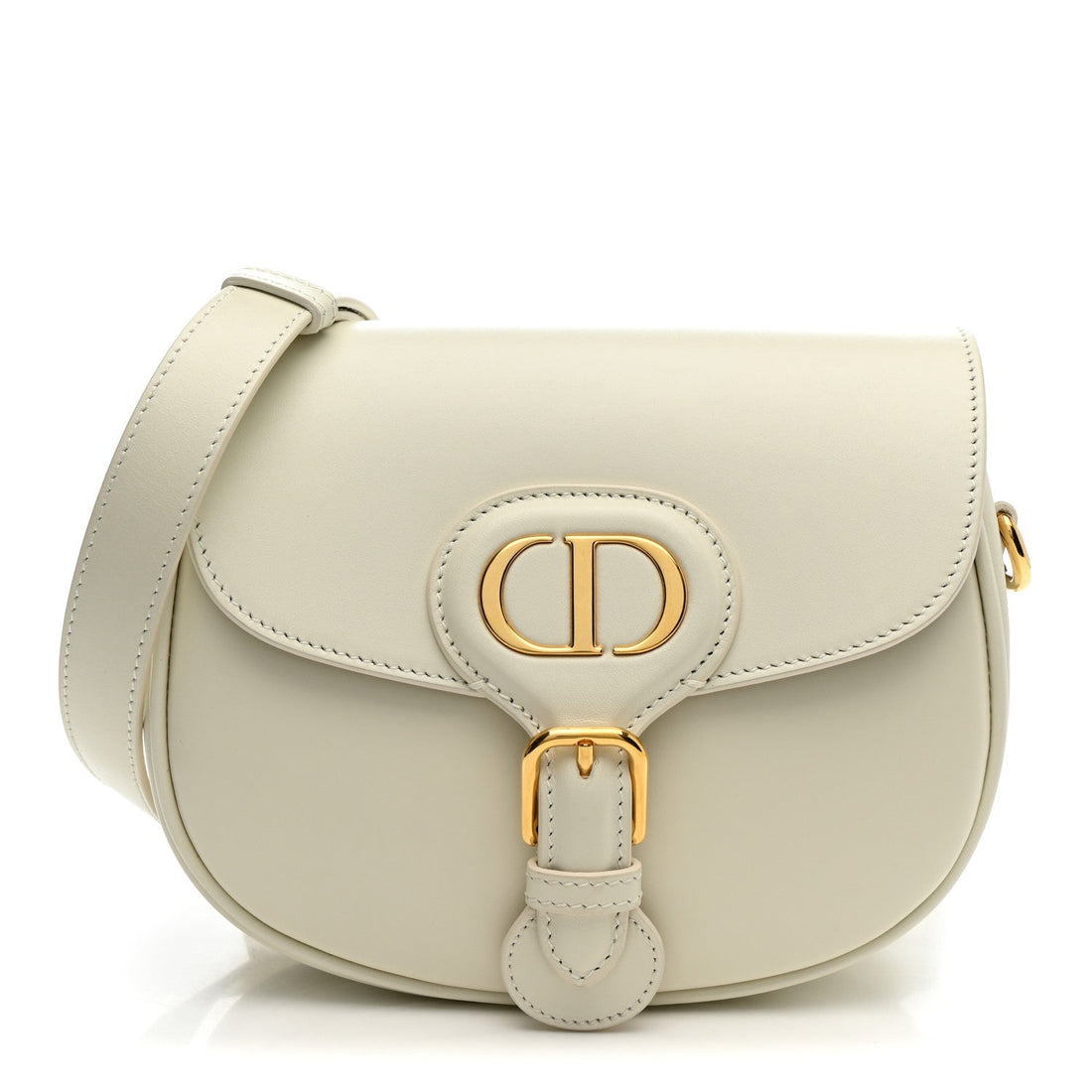 Dior Medium Bobby Calfskin Crossbody Bag - White