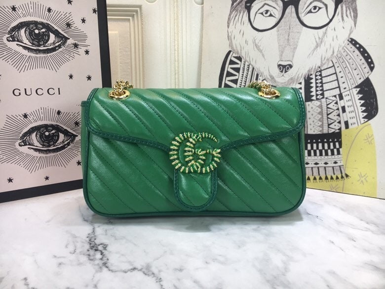 Gucci GG Marmont Medium Shoulder Bag - Green