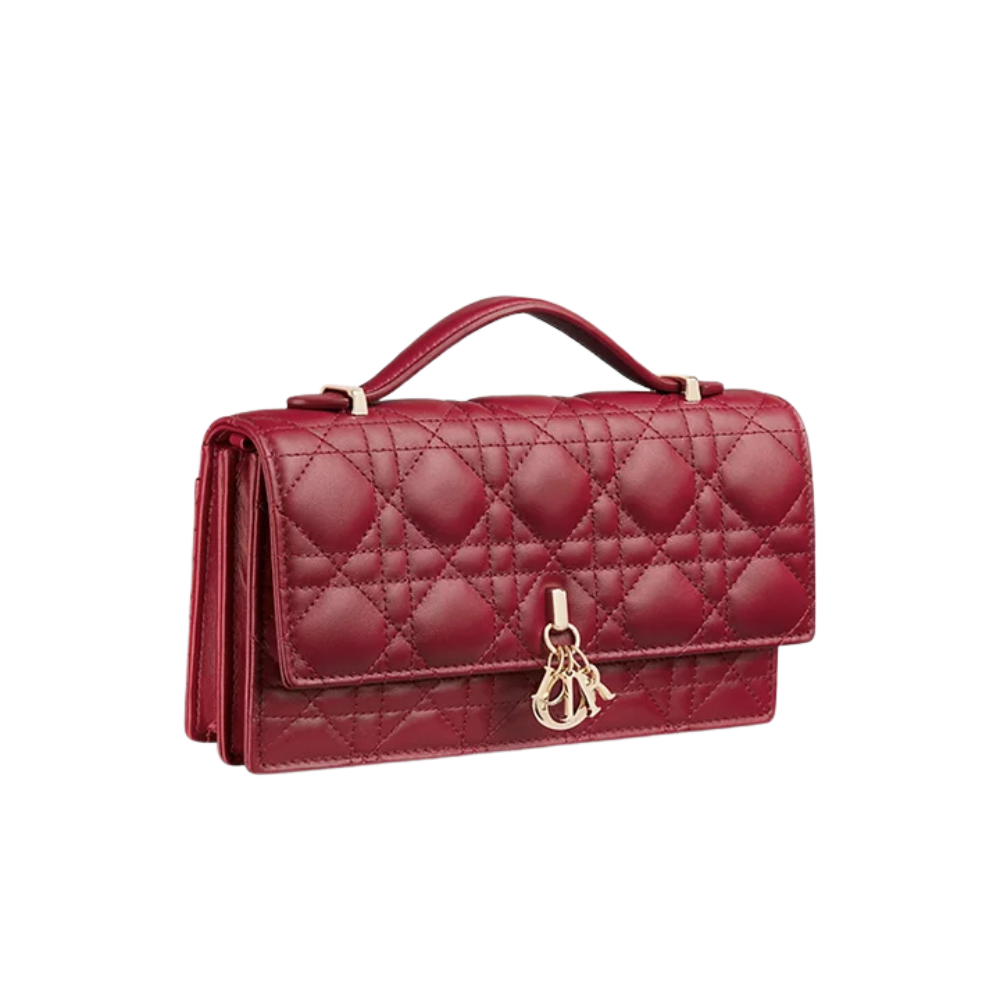 Dior My Dior Mini Cannage Lambskin Bag – Cherry Red