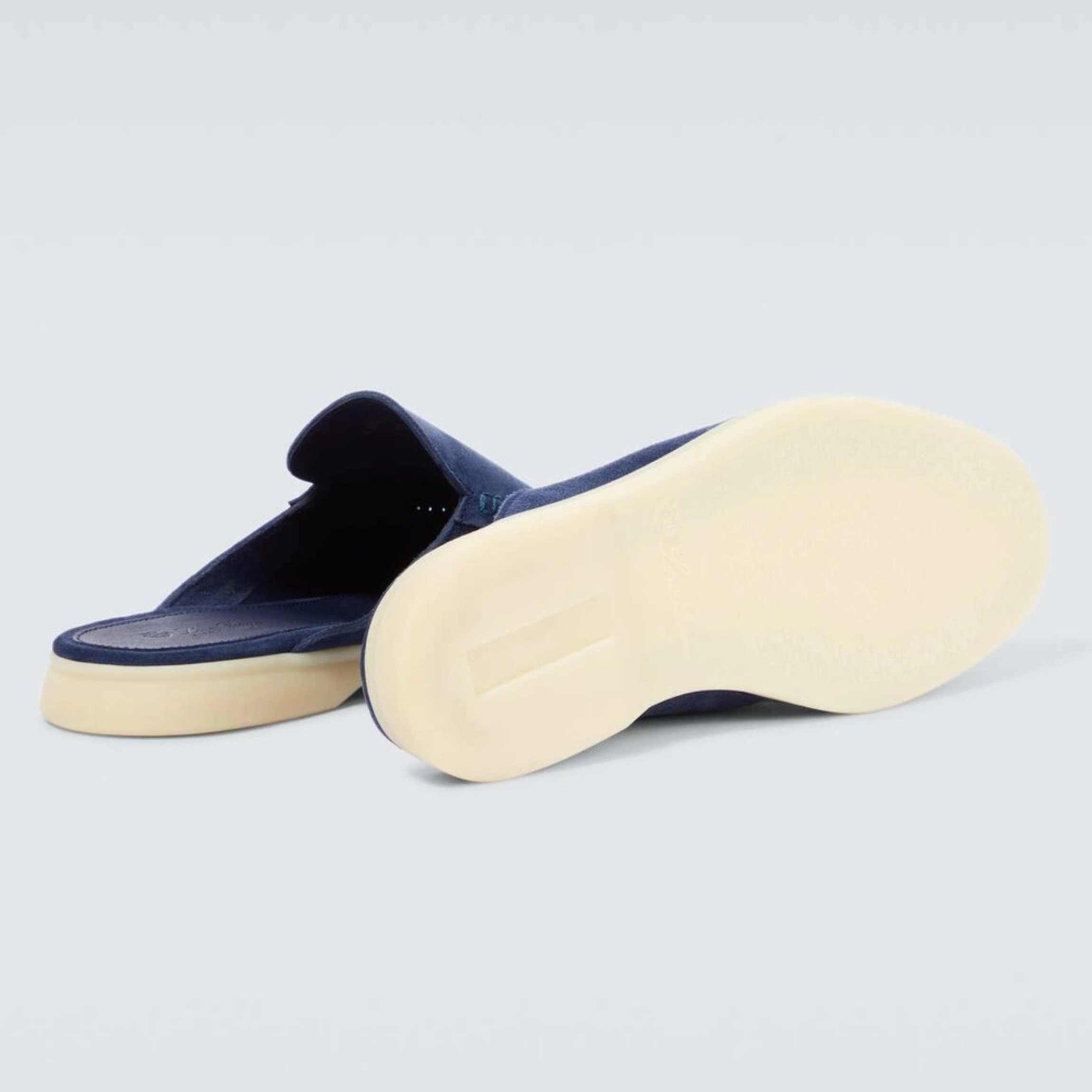 Loro Piana Babouche Walk Suede Slippers -  Racing Blue (003)