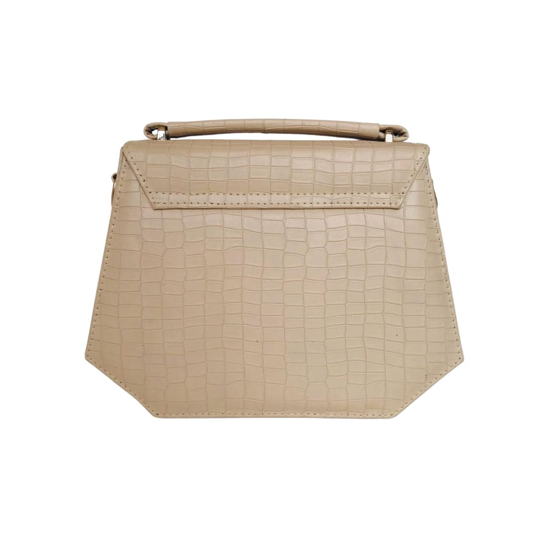 HEXA – Geometric Box Tote in Beige