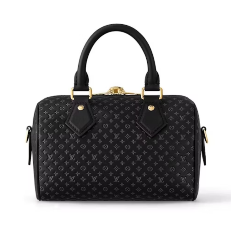 Louis Vuitton Calfskin Nanogram Embossed Speedy Bandoulière 20 - Black